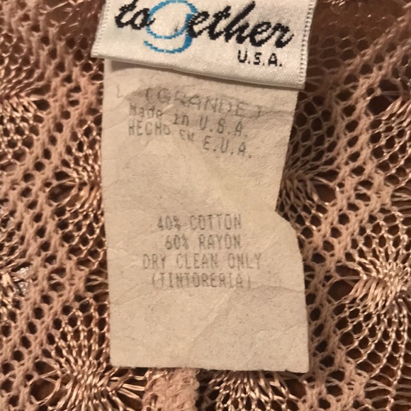 Knit champagne color size L woman’s vintage shirt with bell sleeves . - Picture 6 of 6